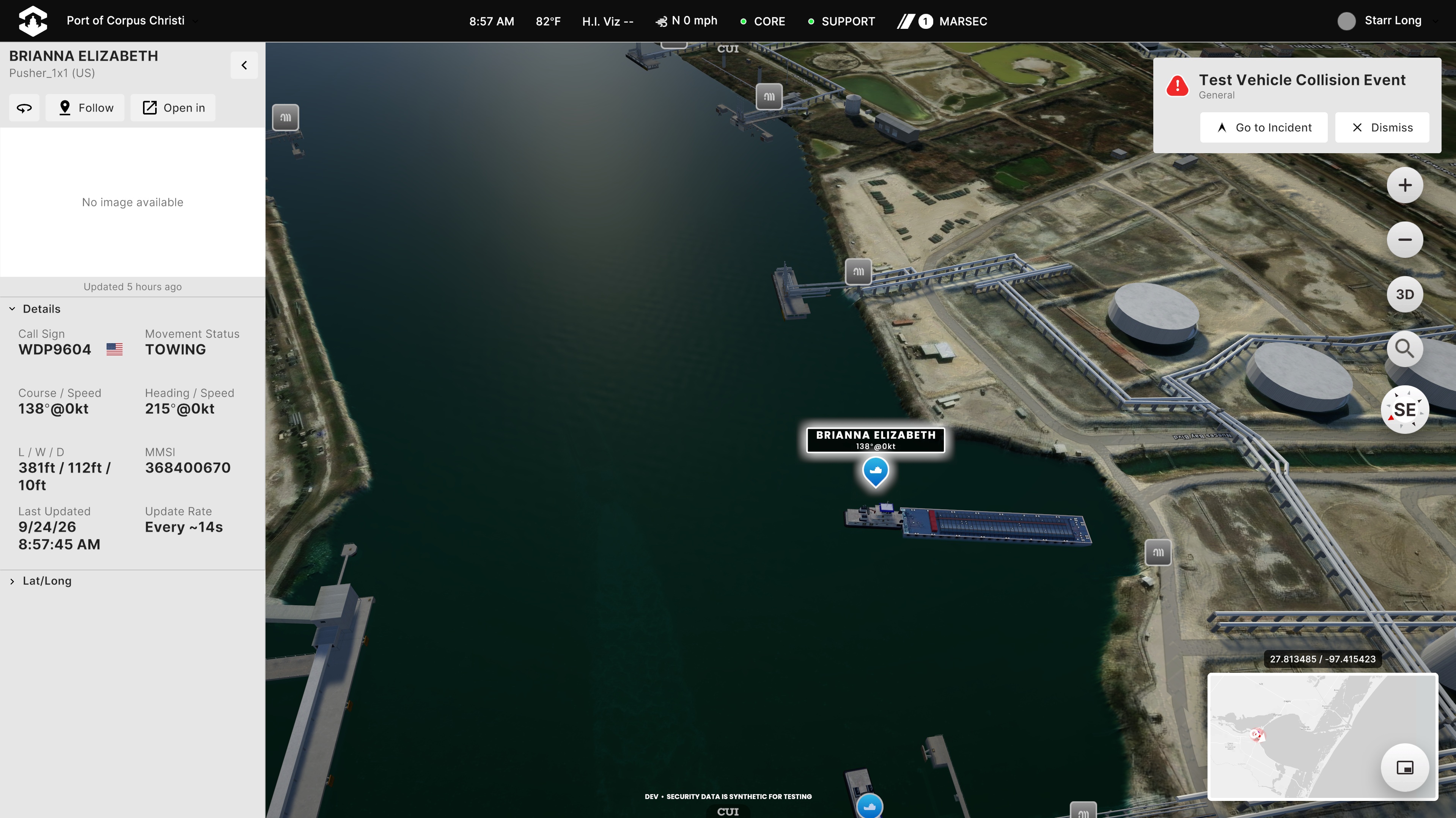 optics vessel tug with barge